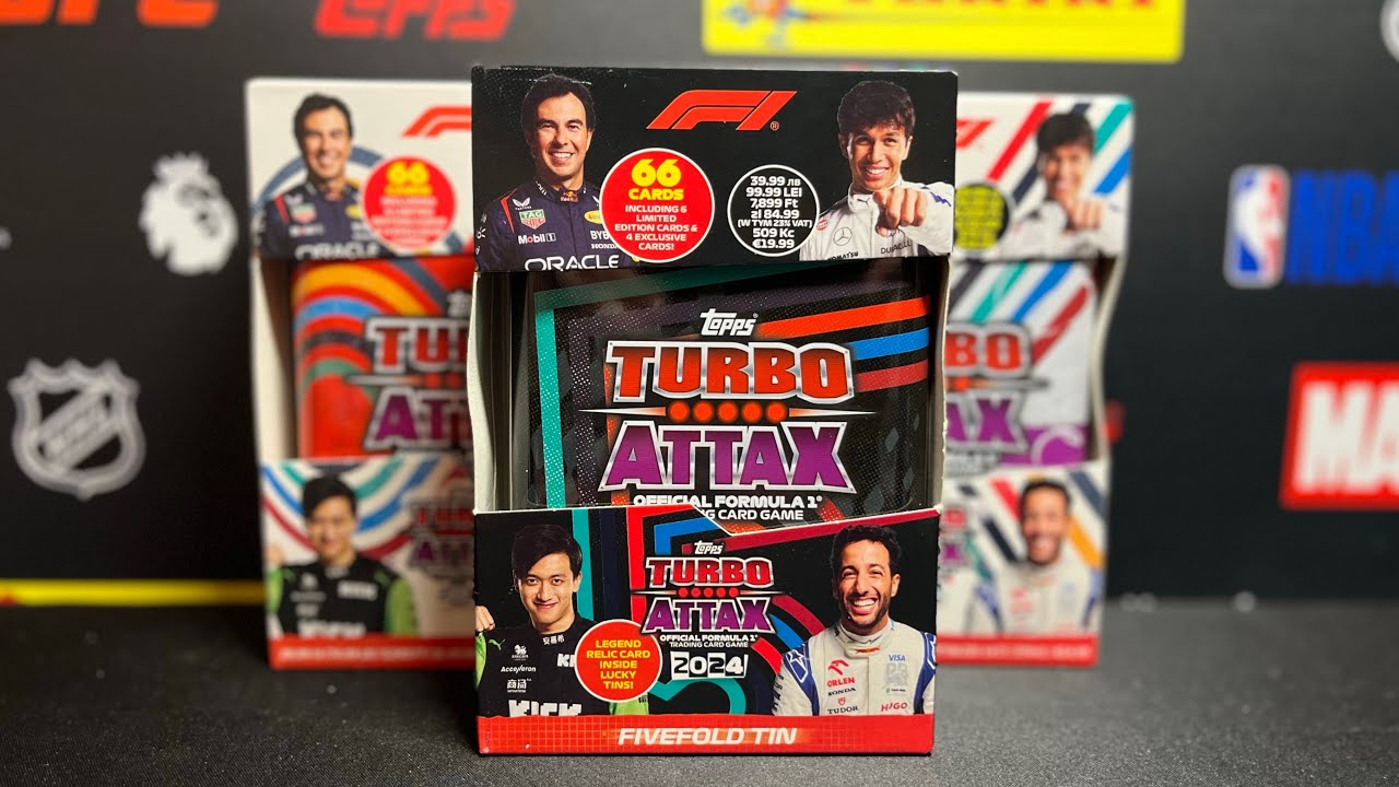 2024 Topps Turbo Attax F1 Mega Tin set Lov na Relic kartu Michaela Schumachera může začít
