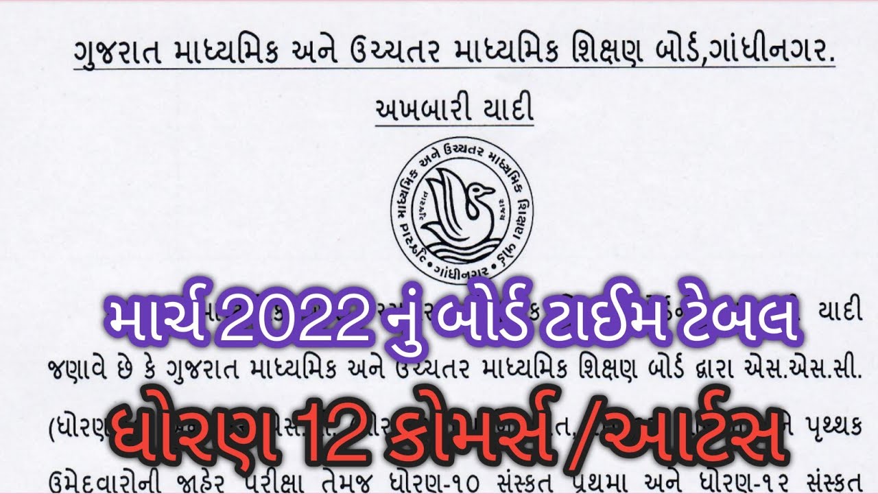 std 12 commerce board time table march 2022 l time table march 2022 l 28 march to april time table