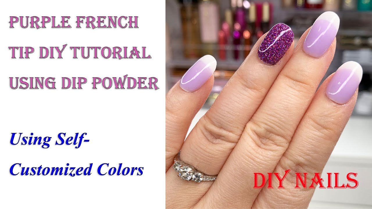 DIY French nail using dip powder, DIY french nails at home without acrylic, DIY nail dip powder