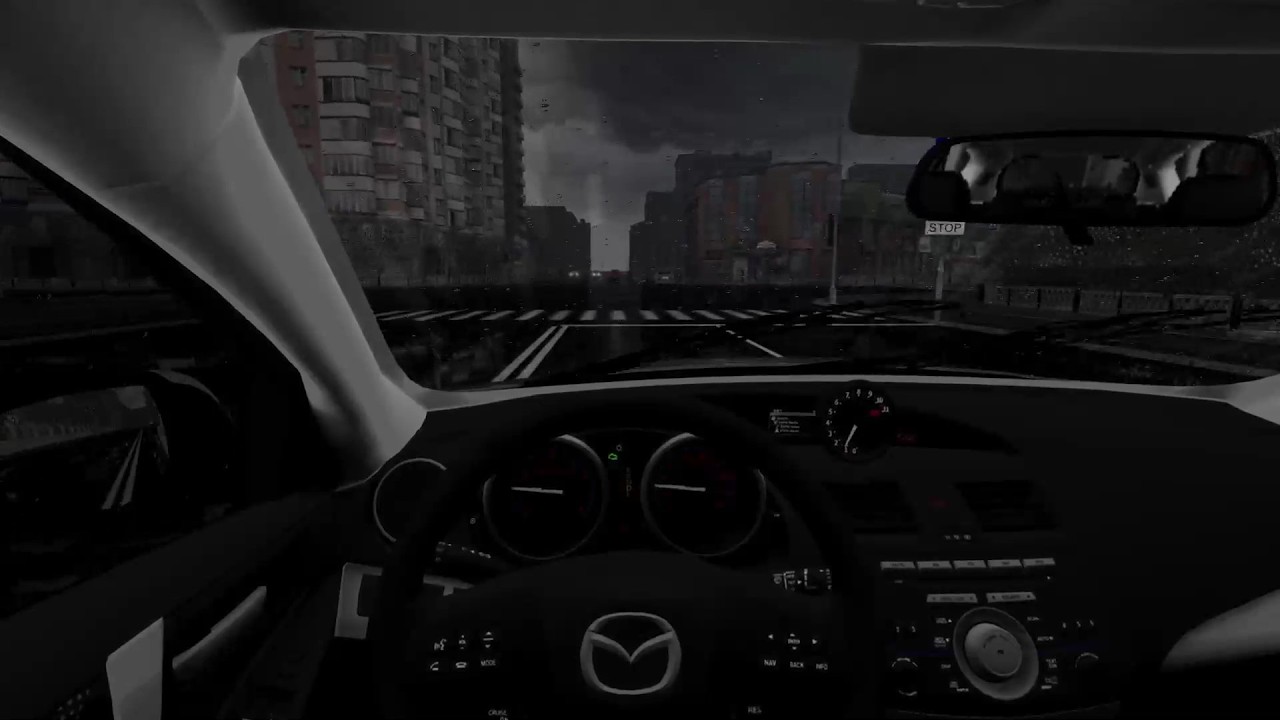 Mazda 3 2010 - Rainy Drive - City Car Driving