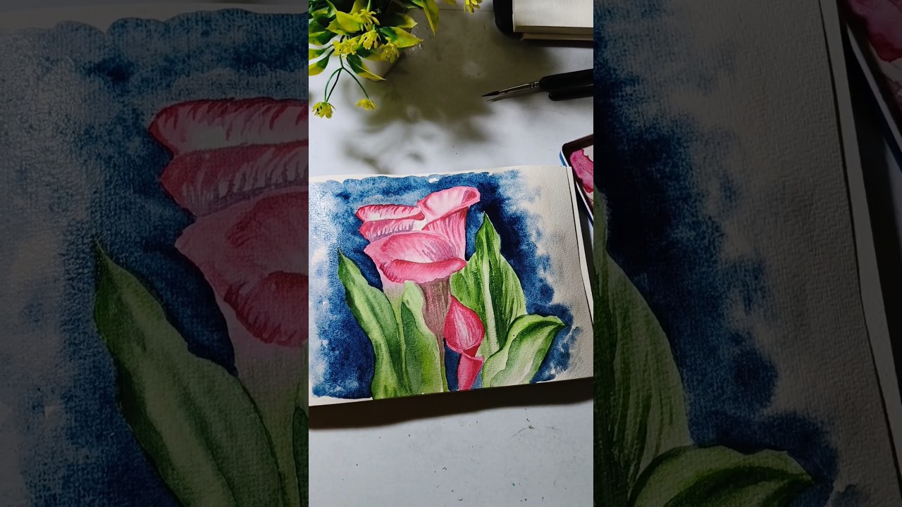 painting using watercolor 