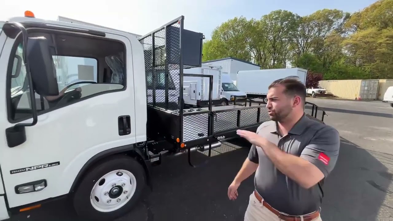 2025 Isuzu NPR HD gas equipped with a Wil-Ro landscape body