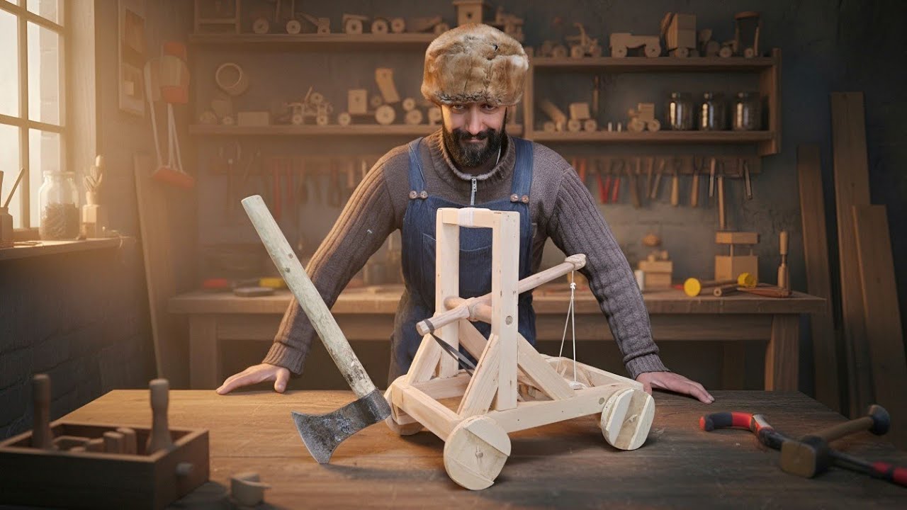 Working Wooden Catapult from Scratch! DIY Medieval Siege Weapon (Full Build & Test)