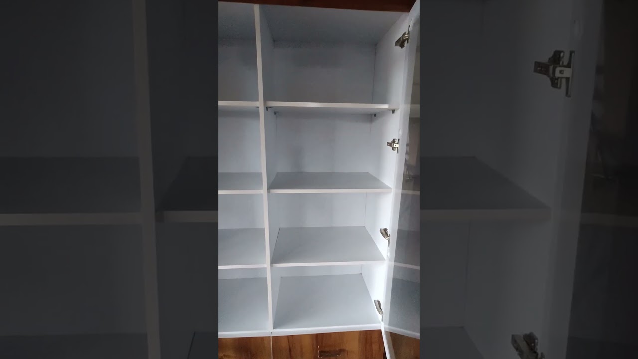 Showcase with MDF board and wood