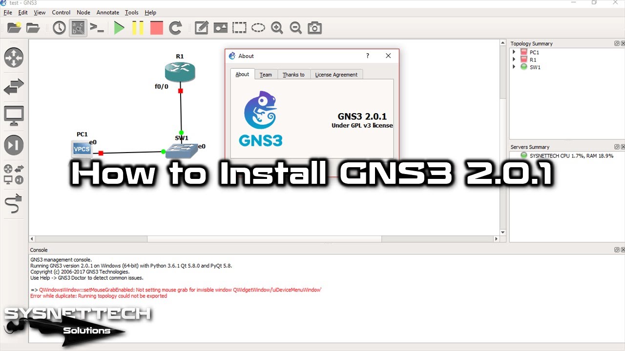 How to Install GNS3 2.0.1 | SYSNETTECH Solutions