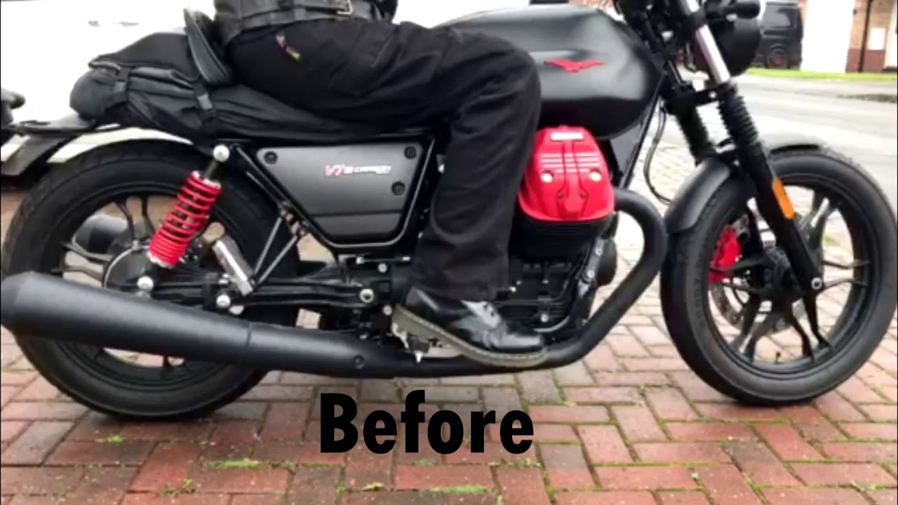 Moto Guzzi V7 Carbon mistral exhausts