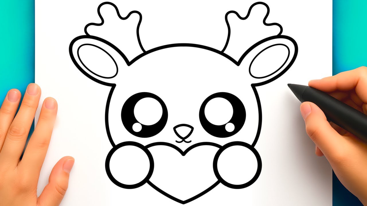 DISEGNI FACILI DA FARE | COME DISEGNARE UNA RENNA DI NATALE FACILE (DISEGNI NATALIZI)