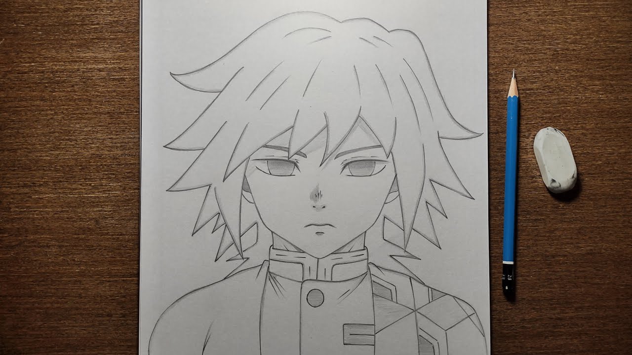كيفية رسم غيو توميوكا من انمي قاتل الشياطين | رسم عيون توميوكا خطوة بخطوة