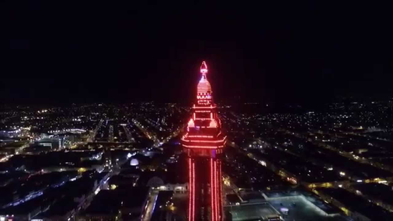 Blackpool by night from the eyes of a phantom 3 drone