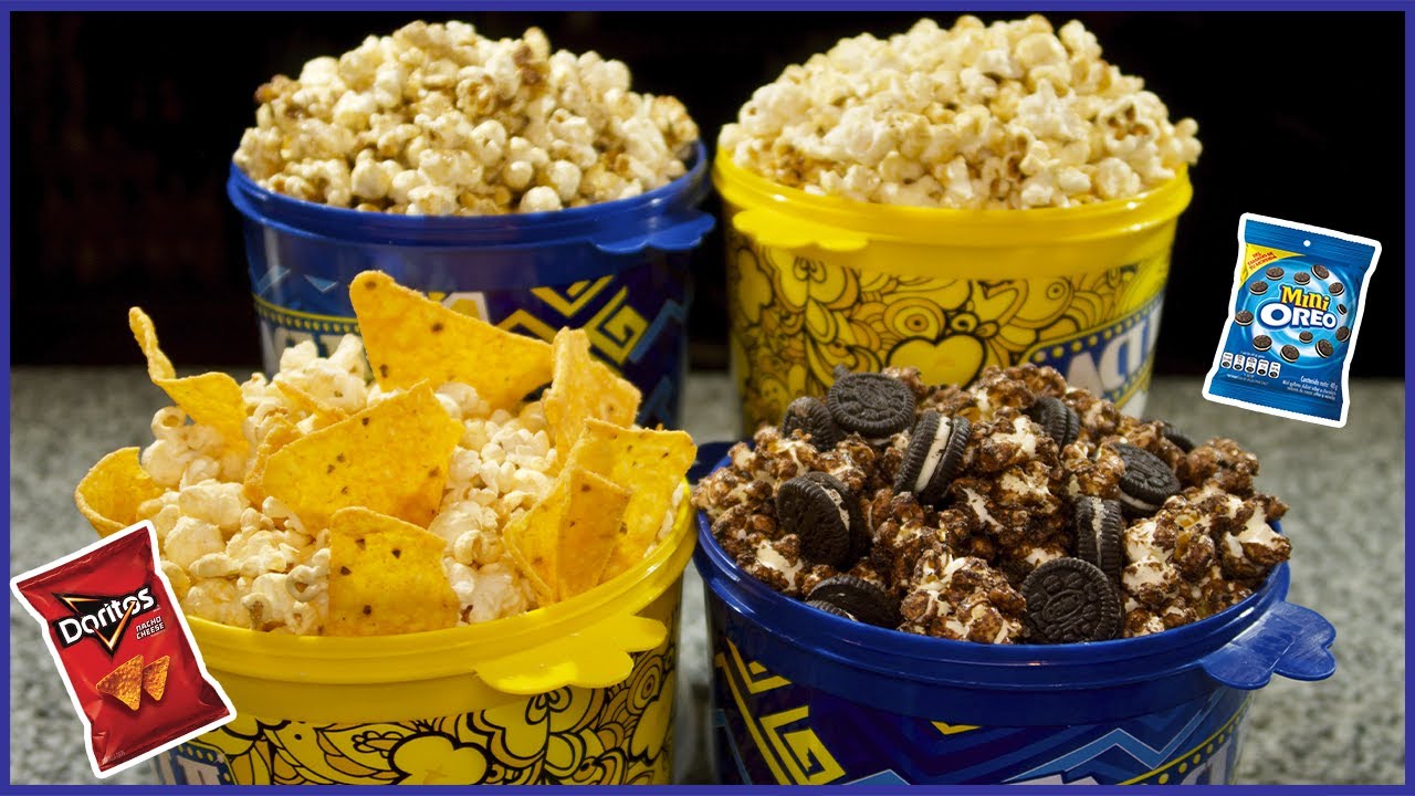 4 TIPOS DE PALOMITAS DE MAÍZ (Oreo, Doritos, Dulces, Churros)