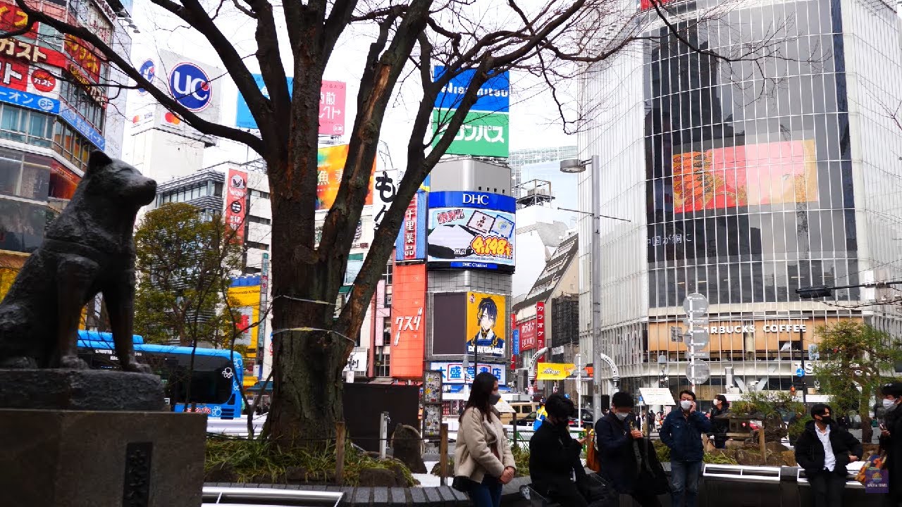 [4K ASMR] Shibuya Station Hachiko Square Walk, Tokyo - 2022