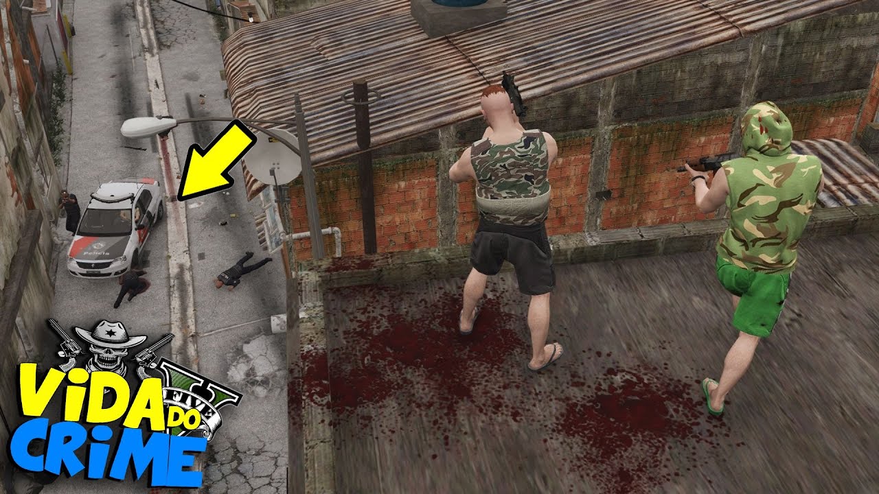 GTA V : VIDA DO CRIME -  FUI NA FAVELA E SAIU TIROTEIO COM OS PM  !! #14