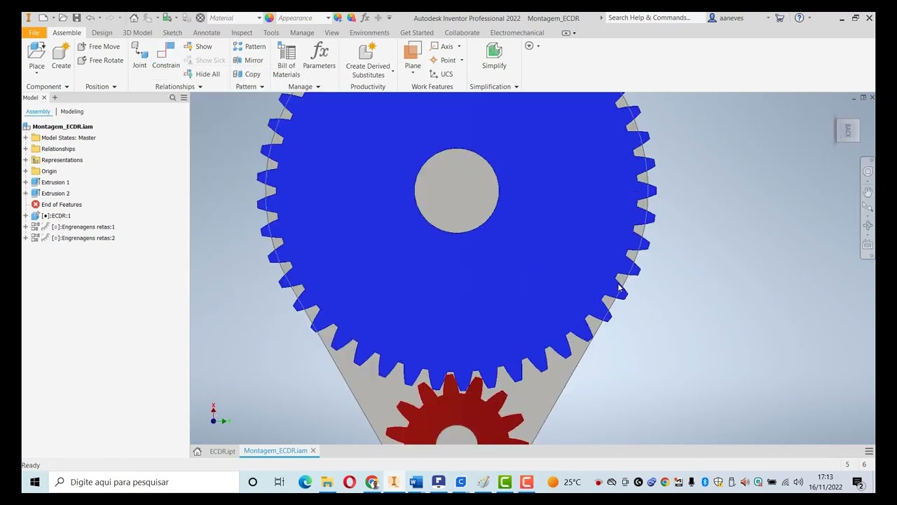 Como modelar 3D animar e simular tensões nas engrenagens no Inventor 2022