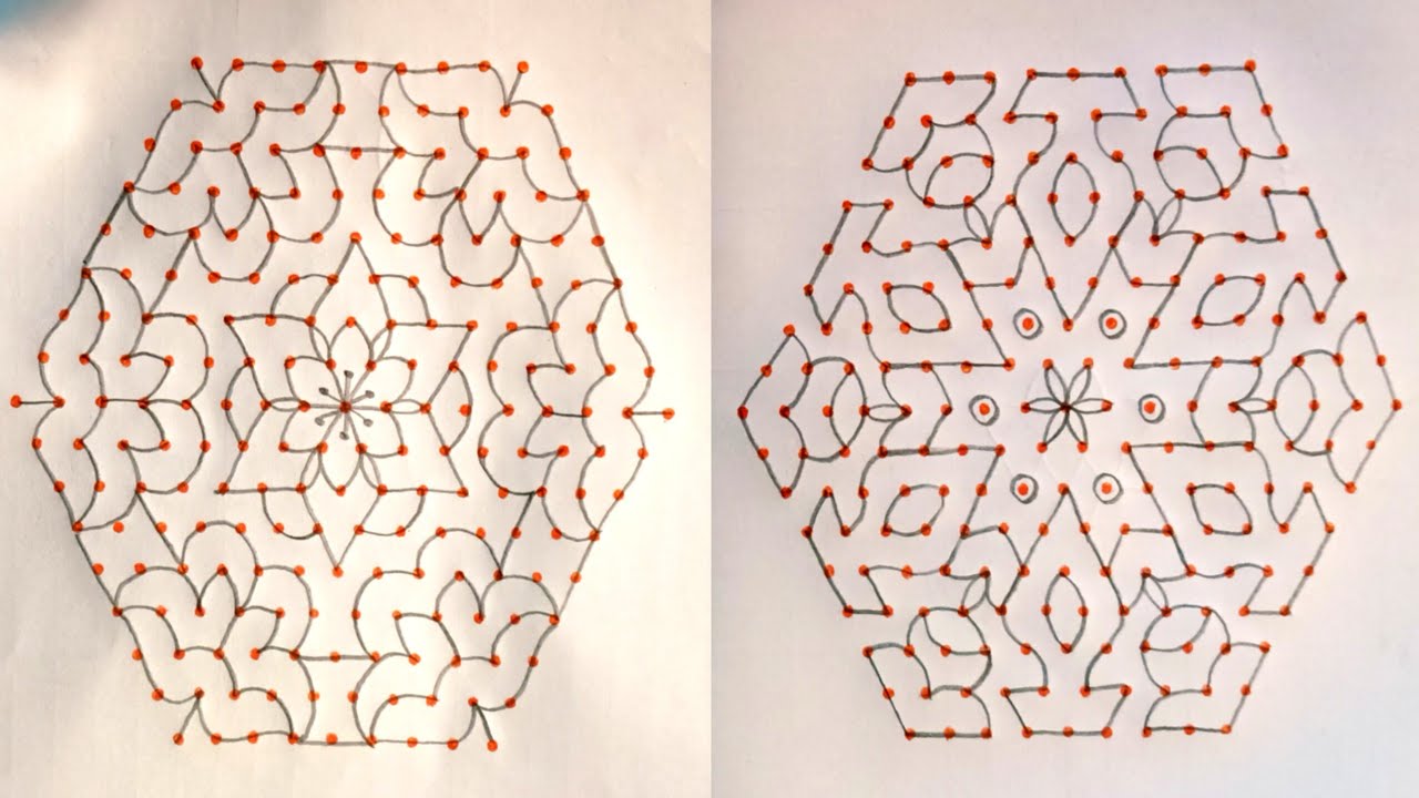 17*9 middle dots rangoli / daily rangoli designs / Sankranti special / star rangoli