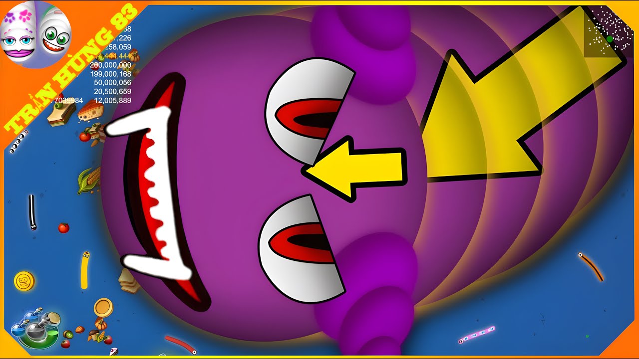 🐍WORMSZONE.IO | GIANT SLITHER SNAKE TOP 01 / Epic Worms Zone Best Gameplay! | Trần Hùng 83