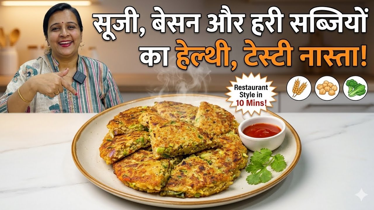 सूजी बेसन और ढेर सारी सब्जियों का इतना टेस्टी नाश्ता कि सब माँग-माँग कर खाएंगे | Healthy Breakfast