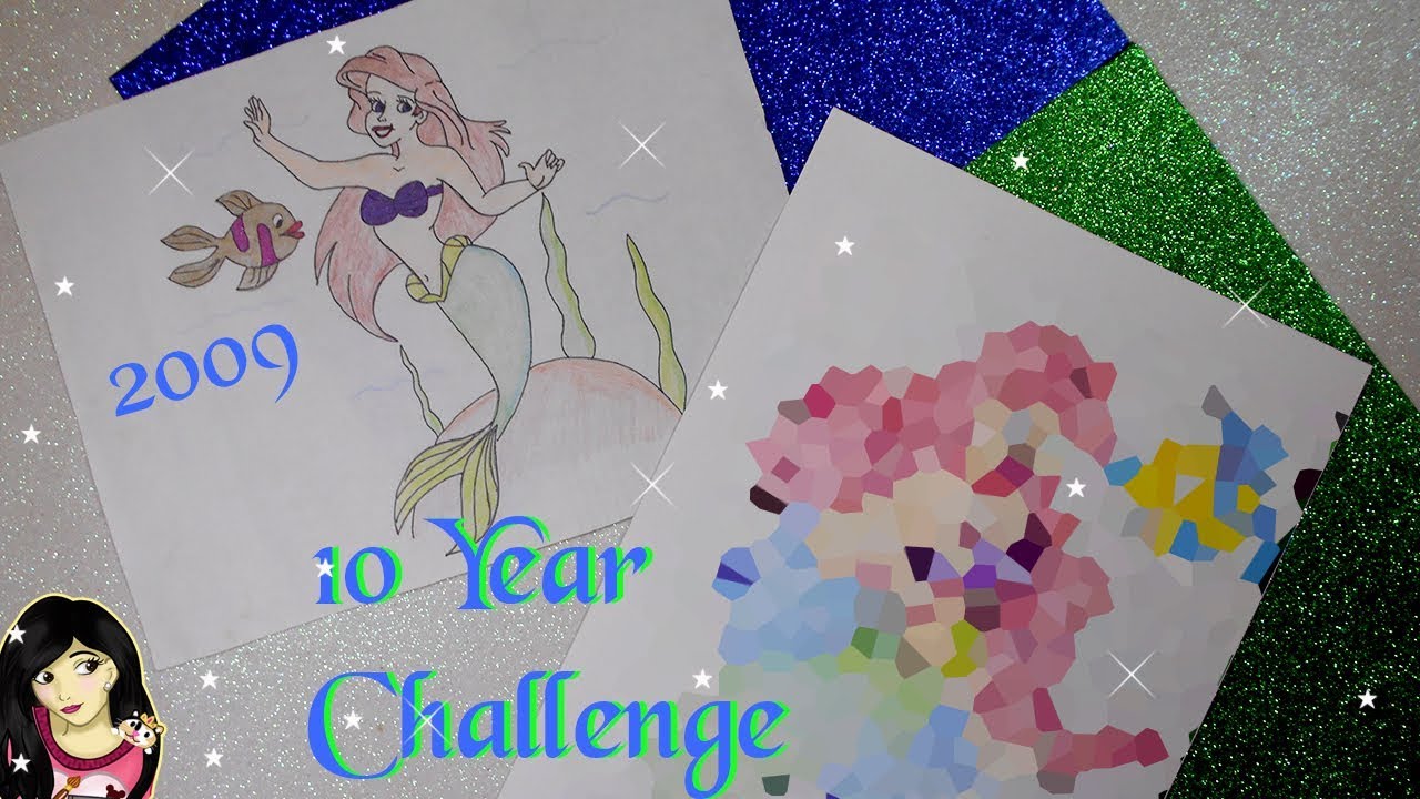 Disney Princess Ariel Speed Art | 10 year challenge | Indian Art Channel