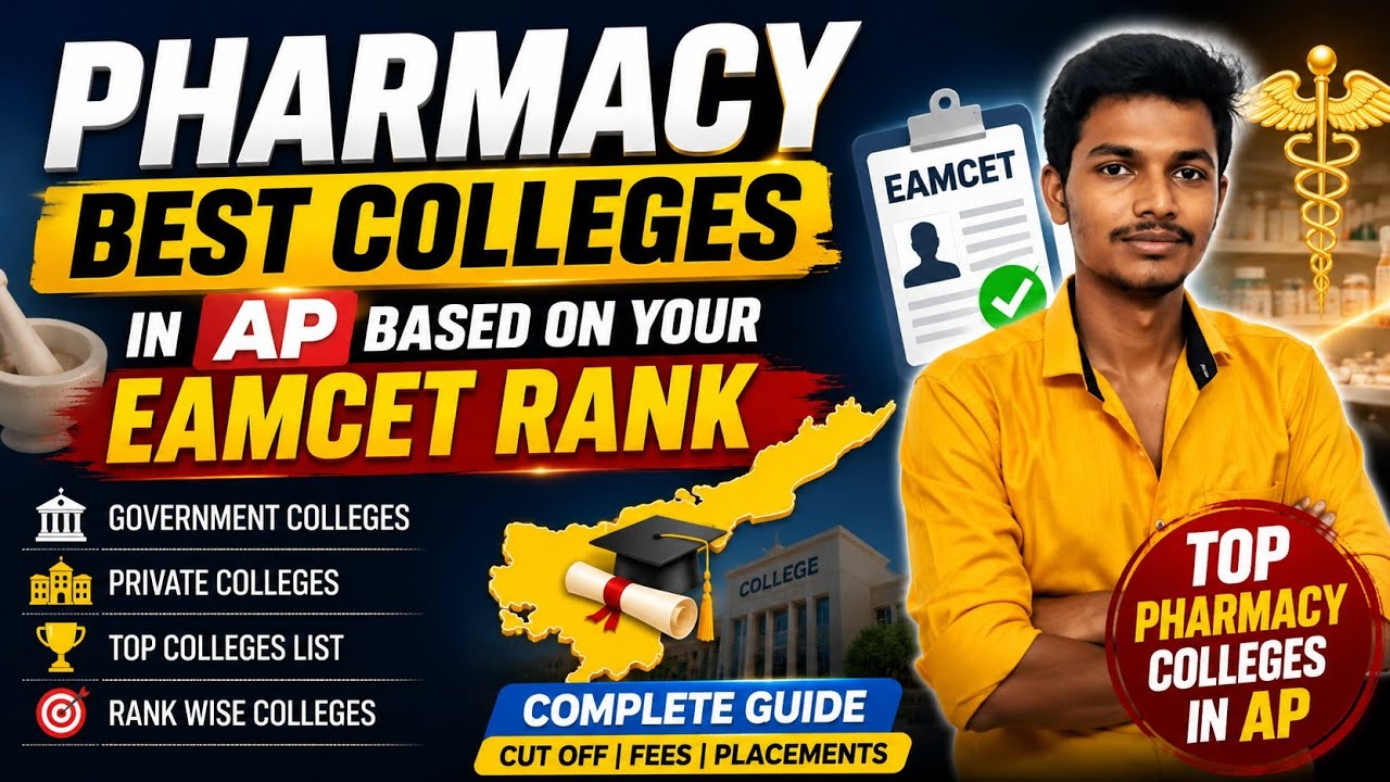 AP EAMCET Rank Wise Pharmacy Colleges 2026 | Top B.Pharmacy Colleges in AP