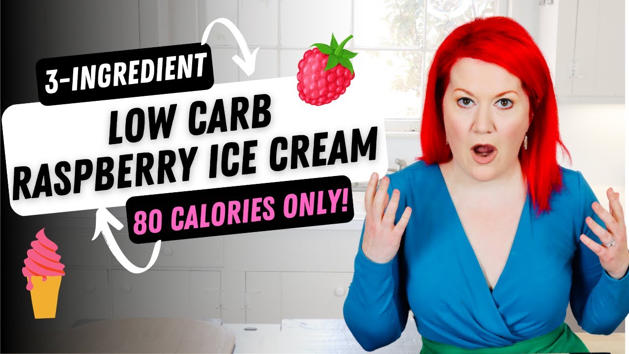This 3-INGREDIENT Keto Raspberry Ice Cream is ONLY 80 CALORIES & TAKES ONLY 5 MINUTES | No Egg