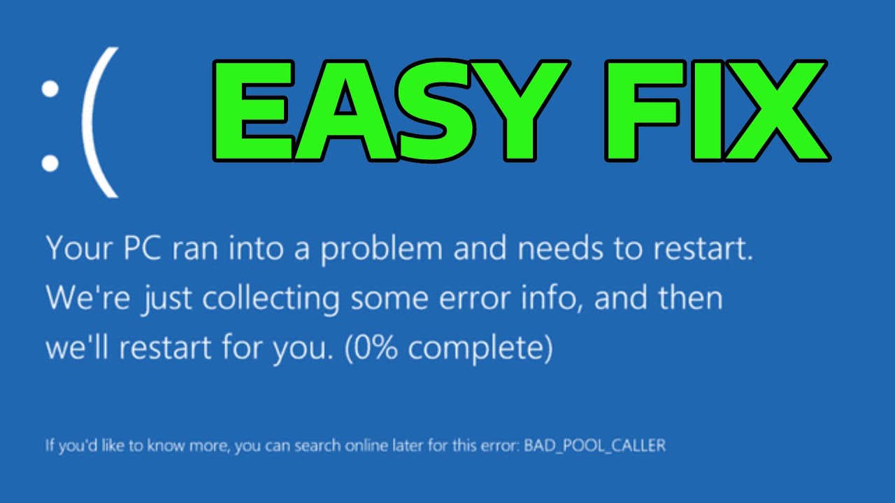 How To Fix Bad Pool Caller Blue Screen Error in Windows