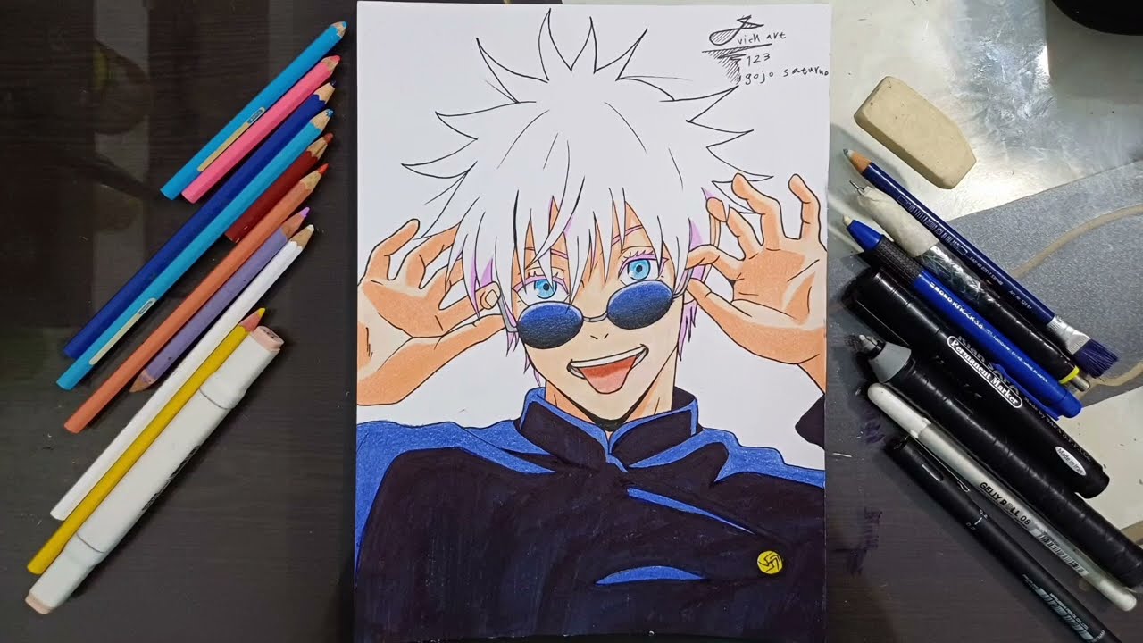 How to Draw satoru gojo full color✏️jujutsukaisen [step by step] #satorugojo