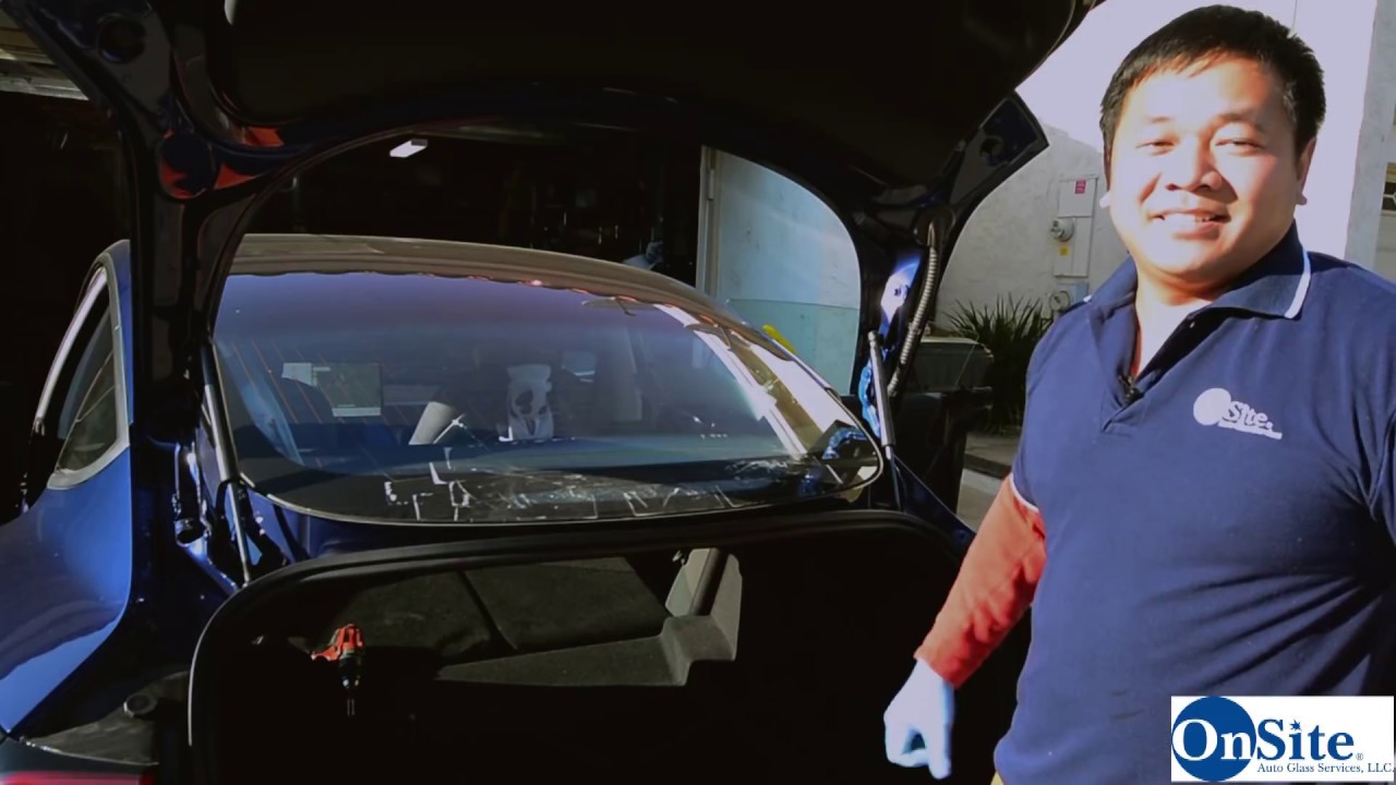 TESLA MODEL 3 Rear WINDSHIELD GLASS Broken REPLACEMENT tutorial