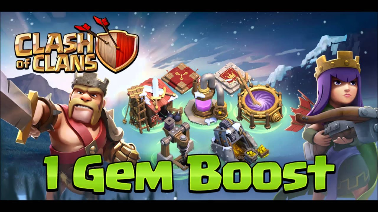Clash of Clans: 1 GEM WINTER BOOST FOR EVERYTHING