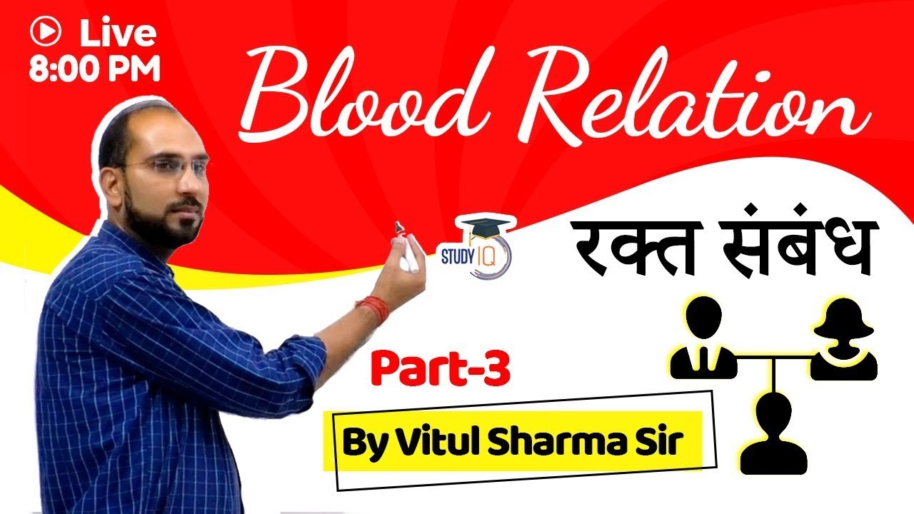 Blood Relation (रक्त संबंध ) || Part 3 || Reasoning Class || By Vitul Sir || Study IQ