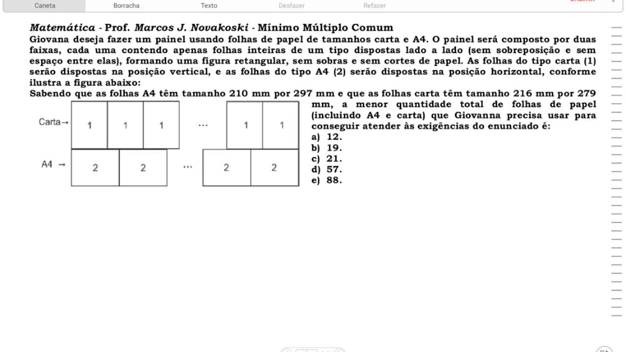 Matemática, UFPR 2019, Mínimo Múltiplo Comum