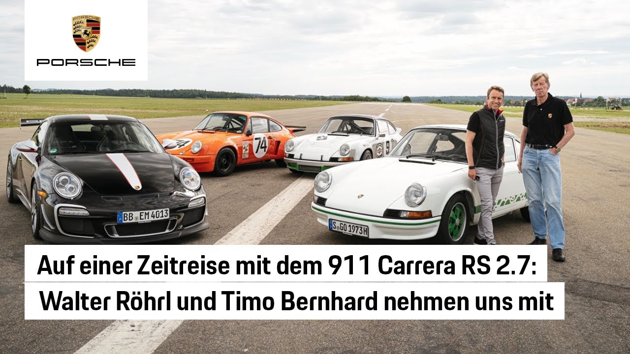 Walter Röhrl und Timo Bernhard auf Zeitreise mit dem Porsche 911 Carrera RS 2.7