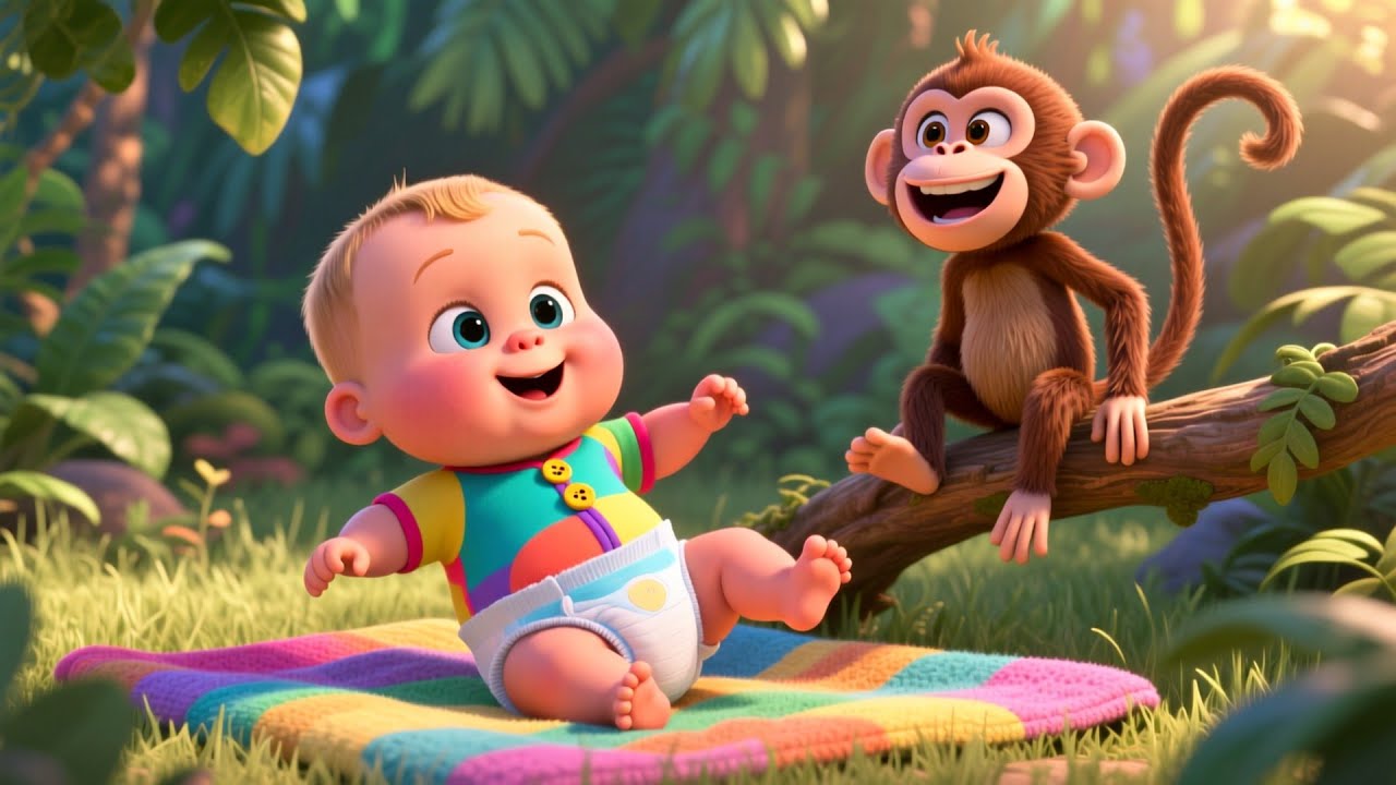 Веселый танцевальный парад обезьянок 🐒🎉 | Веселая обучающая и подвижная песенка для детей | Прикл...
