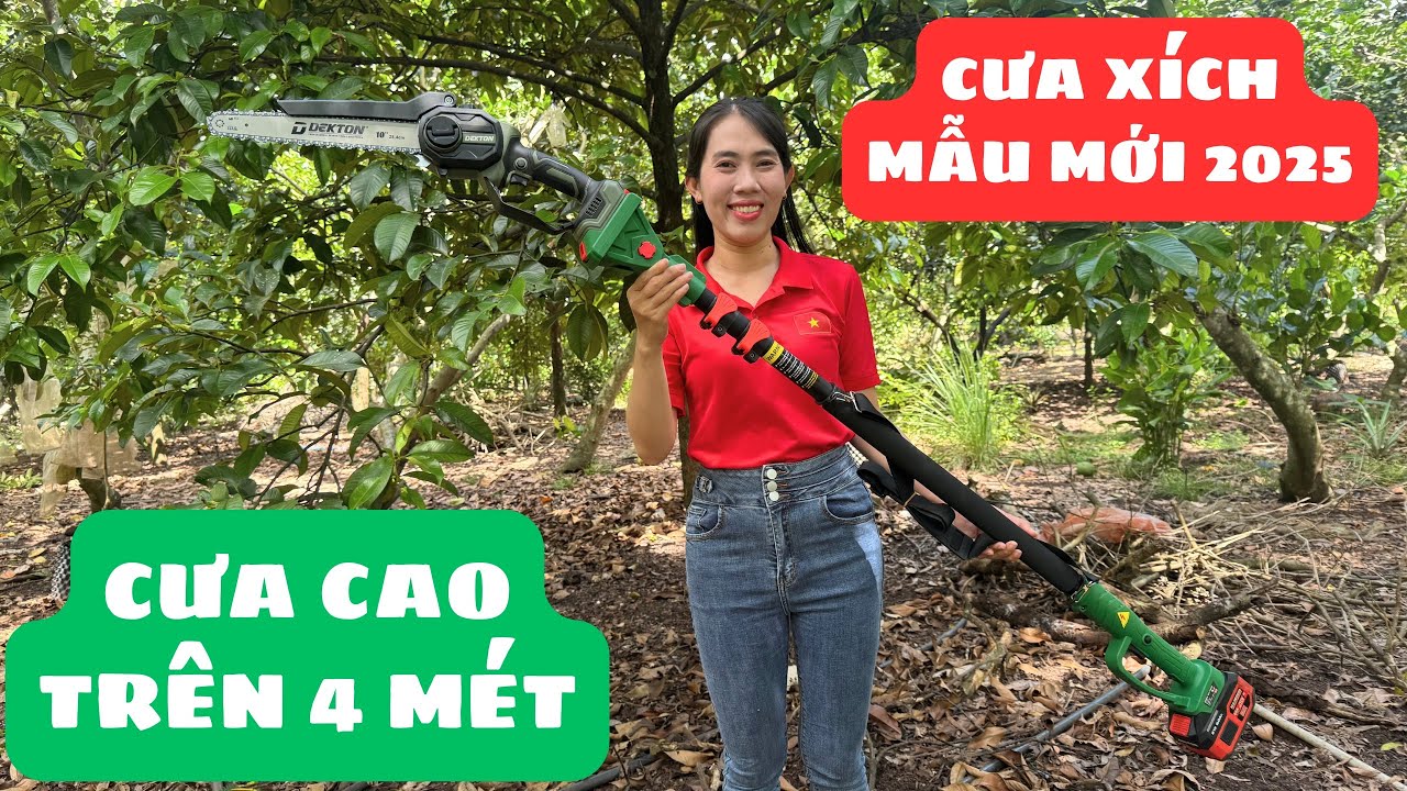 🔴Test Cưa trên cao 4 mét👉Máy cưa xích 2025 CX10PRO, Cx10xpro, cần nối CN252 chính hãng Dekton 100%