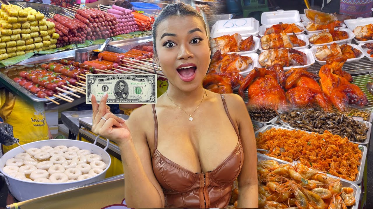 🍤 $5 THAI FOOD FEAST at Lop Buri Night Market! Street Food Tour 🎉