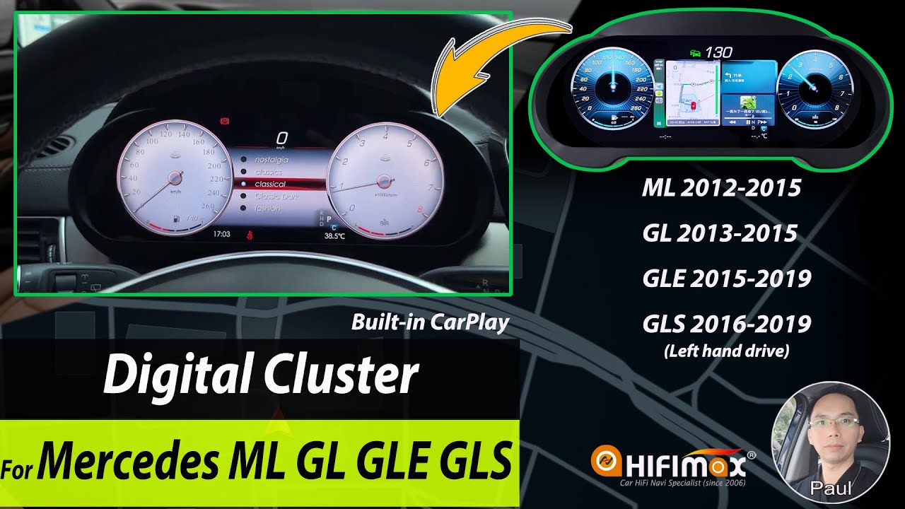 2025 New Model! Mercedes-Benz ML GL GLE GLS W166 X166 Digital Instrument Cluster built-in CarPlay!