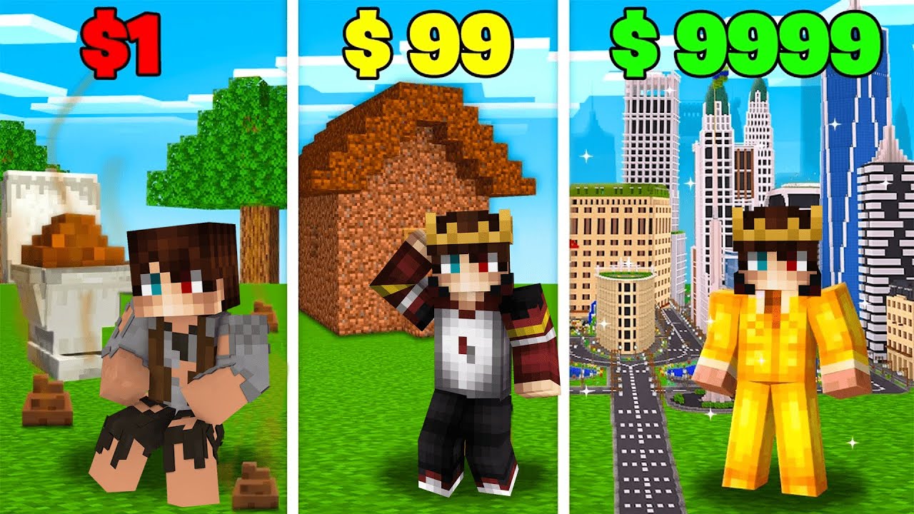 1$ FAKİR HAYAT vs 1.000.000$ ZENGİN HAYAT 💲 - Minecraft