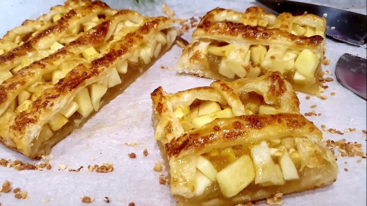 PASTEL DE HOJALDRE CON MANZANA Y CABELLO DE ÁNGEL
