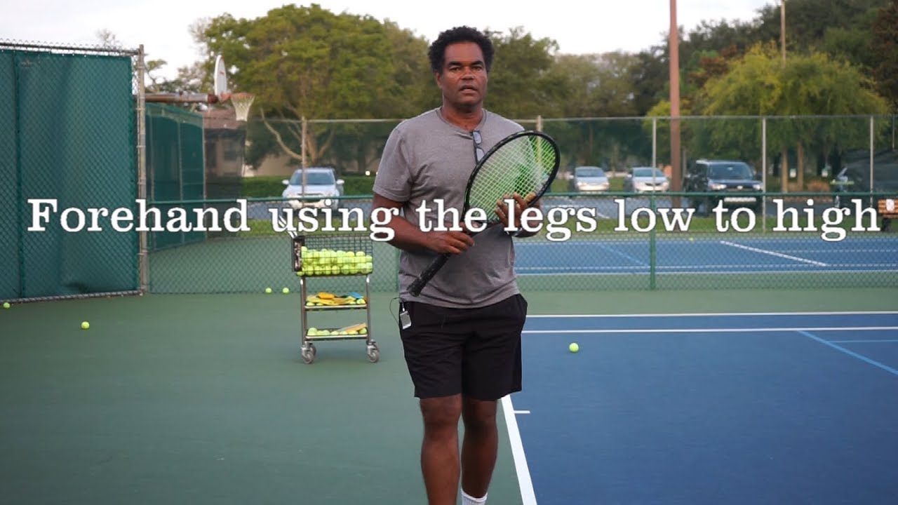 Tennis Technique Forehand Lesson 3: Forehand using the legs from low to high