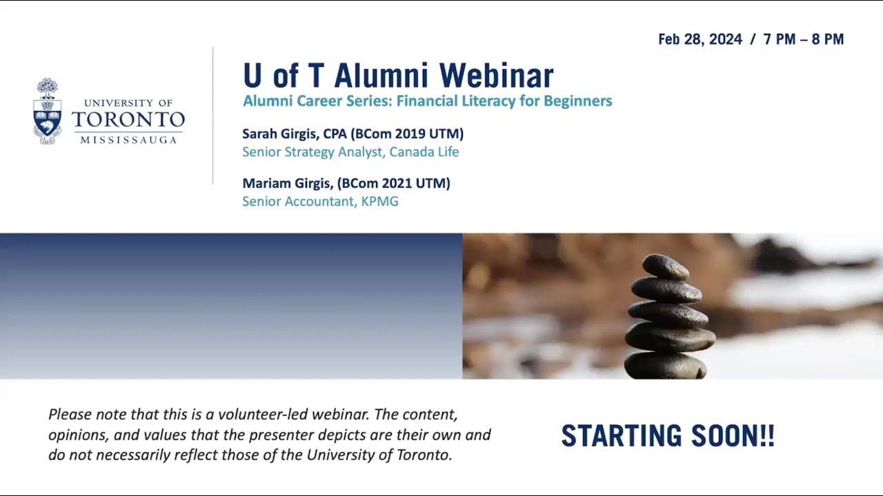 Alumni Career Series: Financial Literacy for Beginners