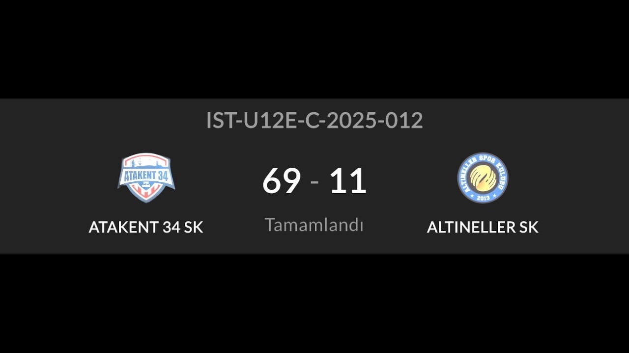 Atakent  34 vs Altıneller SK U12 TBF C Ligi  Avrupa A Grubu 2. Maçı 4. Periyot