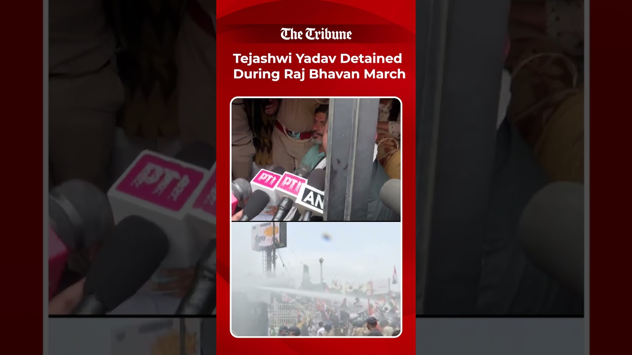Raj Bhavan March: Police Use Water Cannons, Detain Bihar LoP Tejashwi Yadav