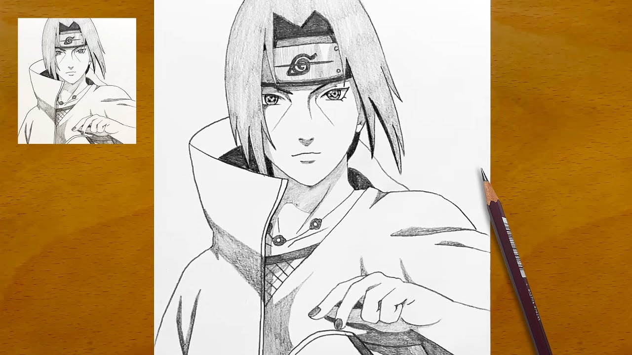 How to Draw Itachi Uchiha from Naruto || Itachi Drawing Step by Step || Easy Anime Sketch