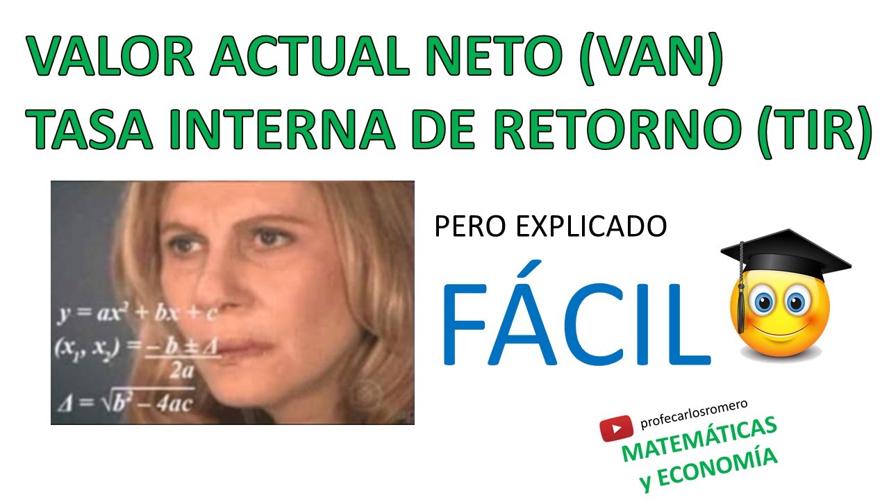 EXPLICACIÓN SENCILLA DEL VAN Y TIR