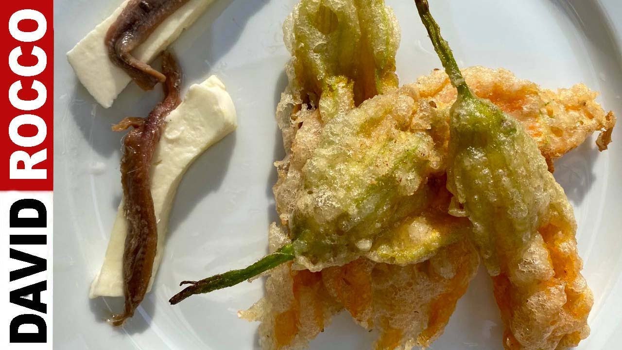 HOW TO MAKE: Zucchini Flowers Stuffed with Mozzarella and Anchovies | David Rocco's Recipes
