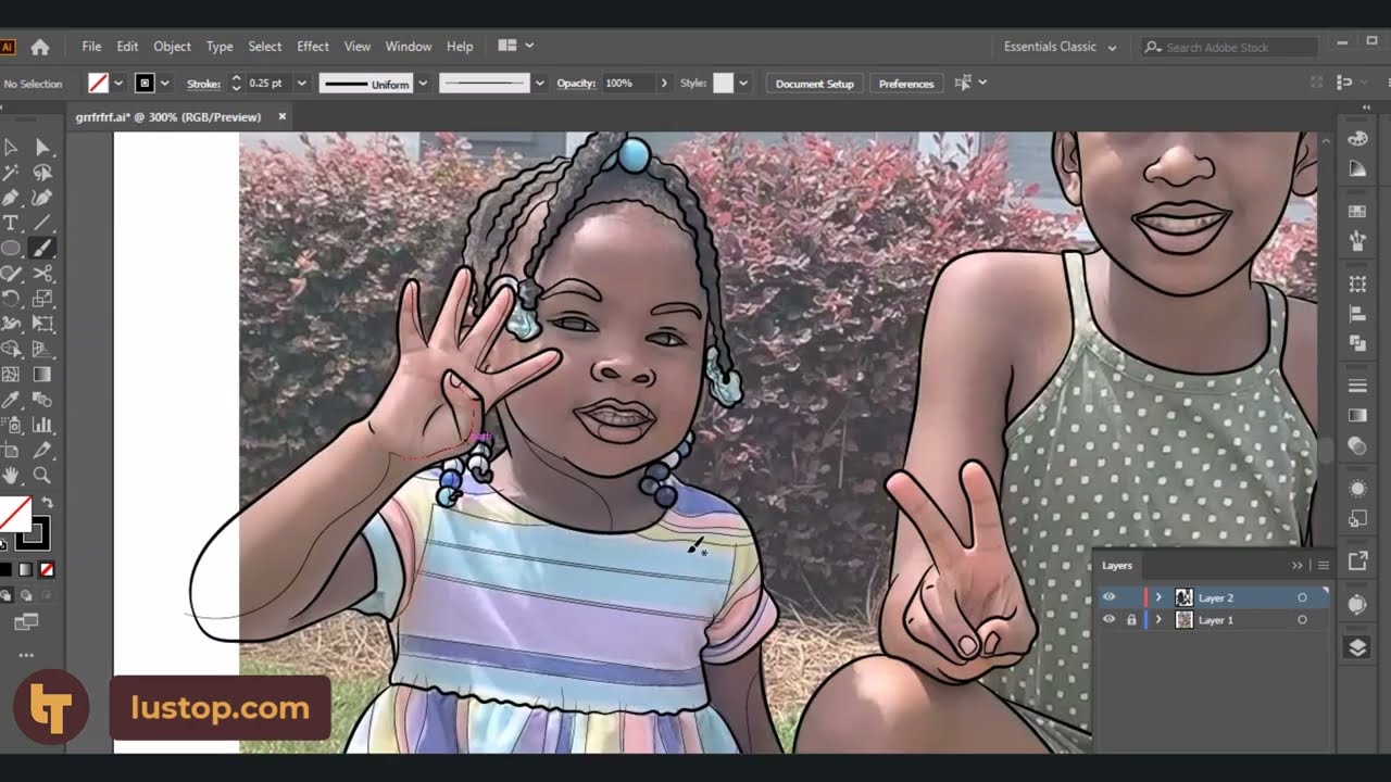 Turn a Girl into Cartoon Vector Art | Adobe Illustrator Tutorial