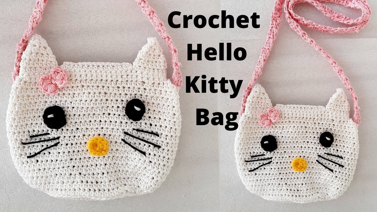 How to crochet hello kitty bag free pattern | hello kitty bag crochet pattern #Crochet #HelloKitty