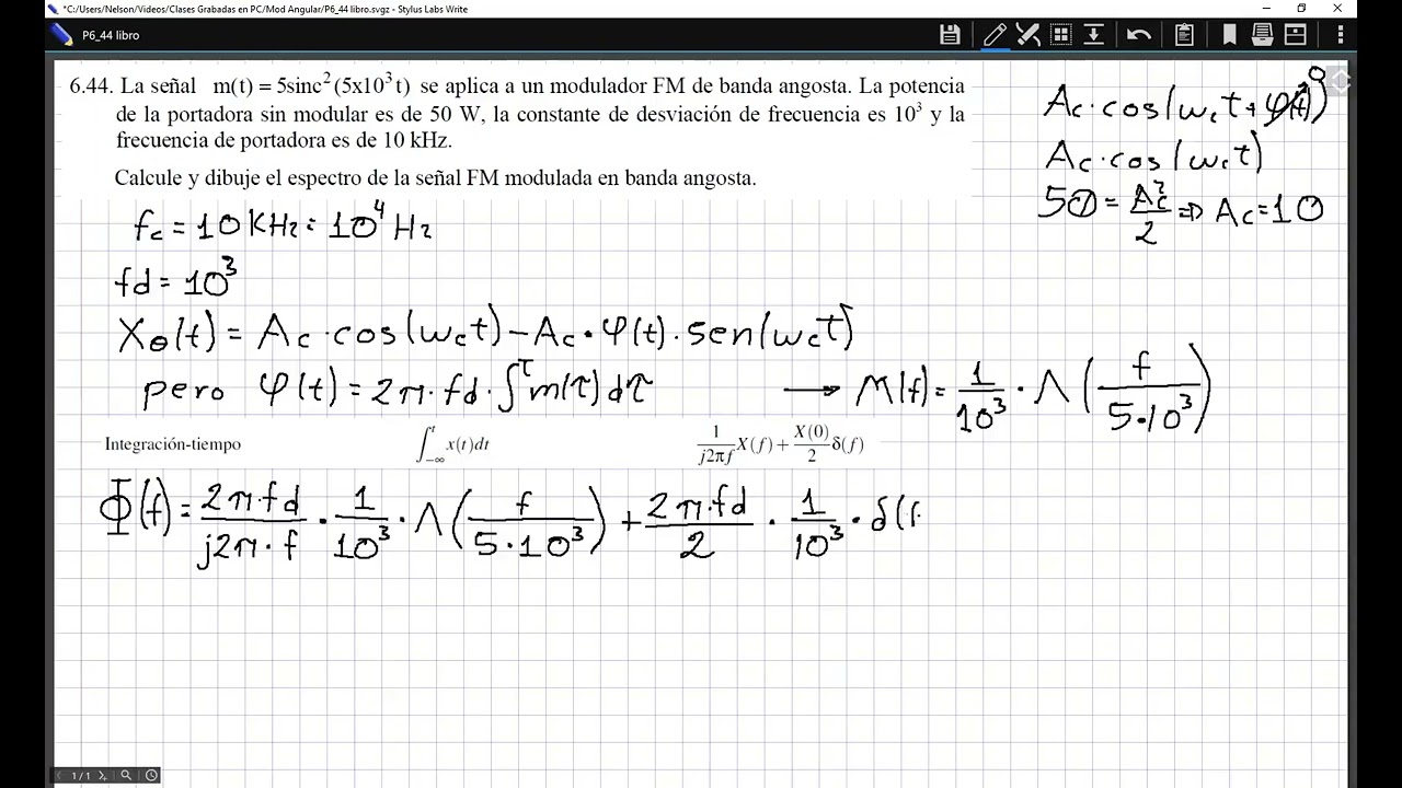 Ejercicio (Espectro Modulacion FM) 6.44-Libro