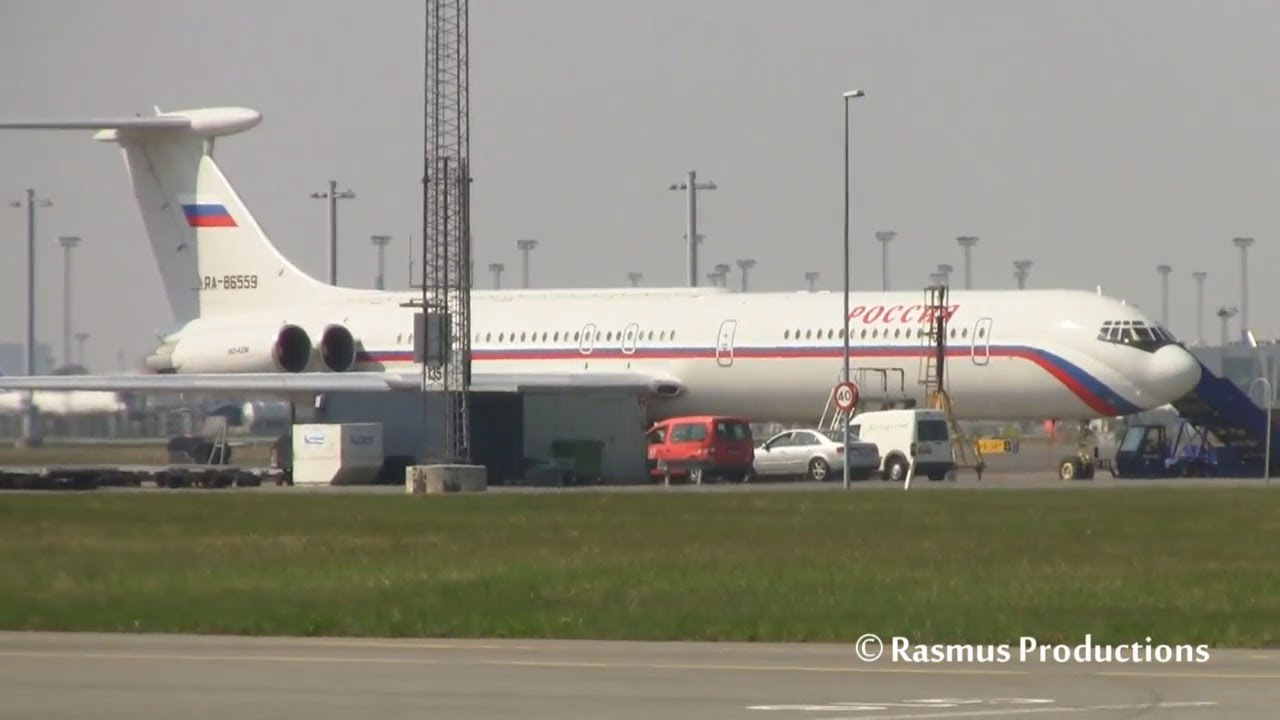 Ilyushin IL62, IL76, IL96 - President Putin landing at Copenhagen Airport!