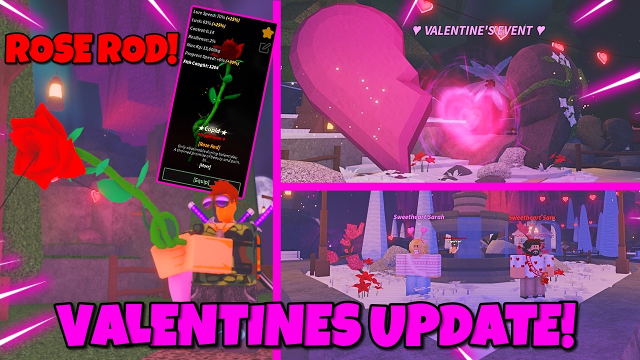 I Obtain The NEW ROSE ROD + Using CUPID RELIC in Fisch Valentine's Update!
