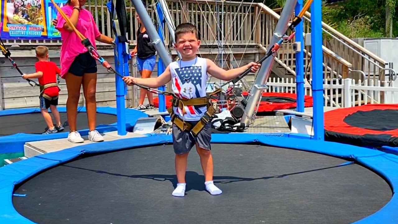 Kids Jumping Trampoline Challenge Family Fun Playtime with Caleb! TRAMPOLINE PARK FOR KIDS!