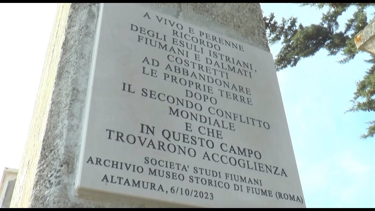 Al Campo 65 di Altamura una targa in ricordo degli esuli istriani, fiumani e dalmati